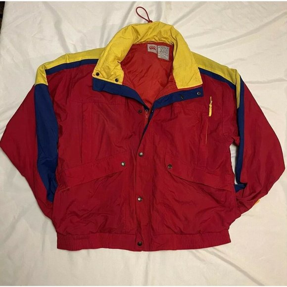 Vintage Canterbury Ski Jacket men's size large Red Blue Yellow Rare